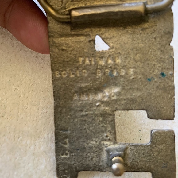 Vintage Solid Brass Name Belt Buckle LES 1970's Lower East Side 173 Taiwan - Picture 3 of 3